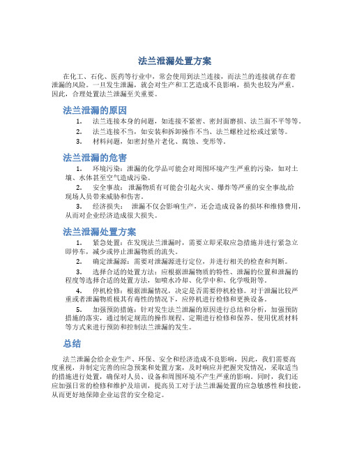 法兰泄漏处置方案