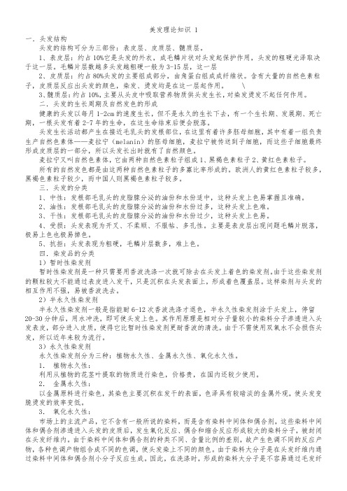 理发理论基础知识相关