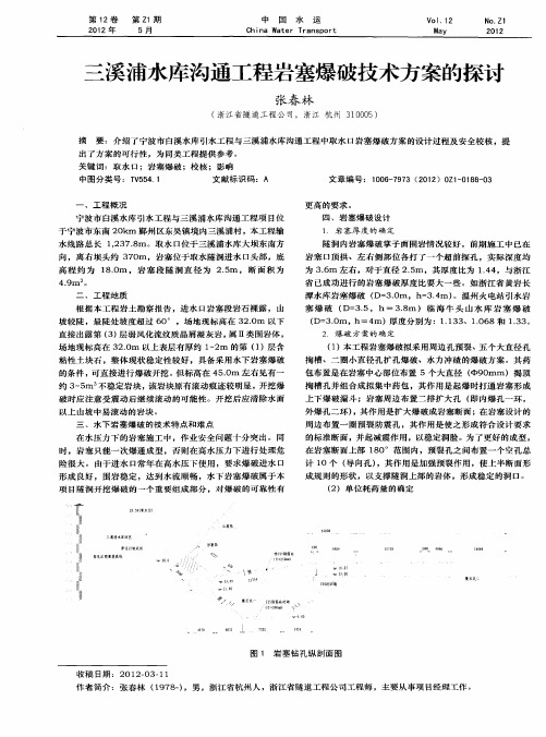 三溪浦水库沟通工程岩塞爆破技术方案的探讨