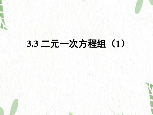 数学沪科版七年级(上册)3.3二元一次方程组(共21张PPT)