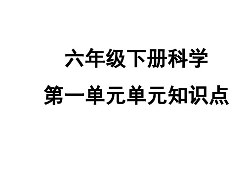 六下科学知识要点单元一