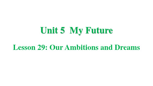 My Future Lesson  29 Our Ambitions and Dreams课件