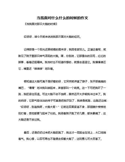 当我面对什么什么的时候的作文