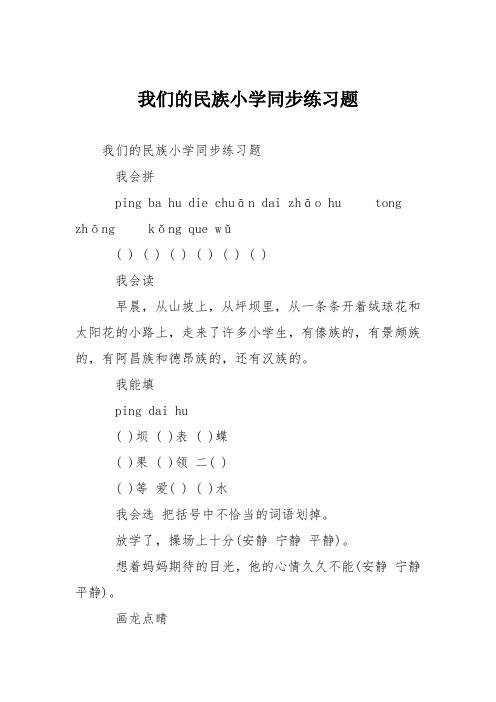 我们的民族小学同步练习题