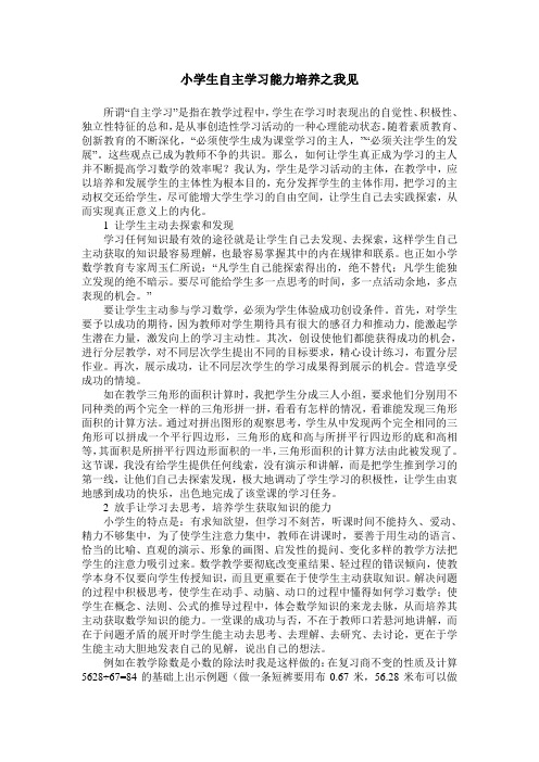 小学生自主学习能力培养之我见