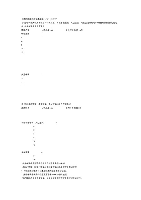 建筑安全玻璃及防护栏杆有关规范条文