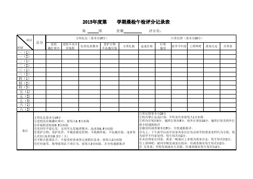 文明班检查表