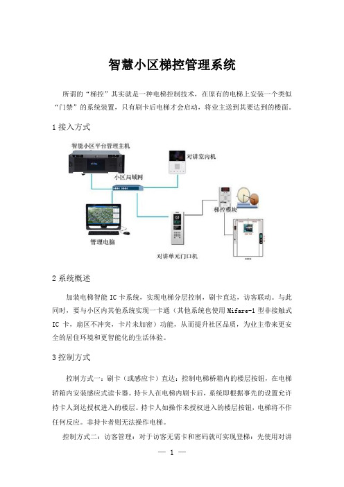 智慧小区梯控管理系统