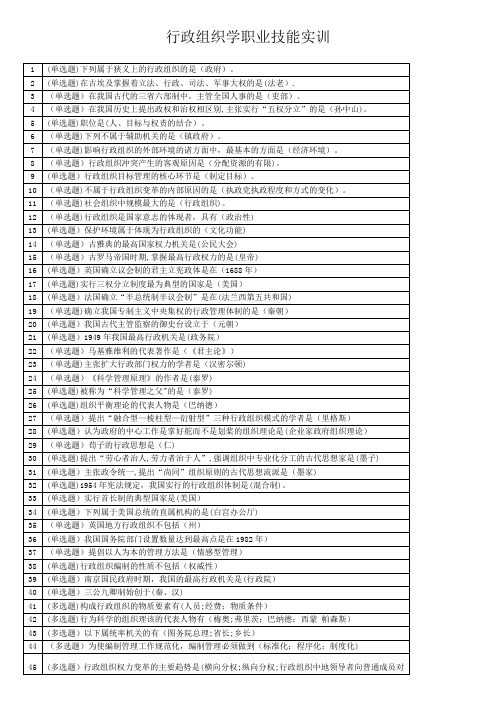 职业技能实训平台《行政组织学》形成性考核答案大全