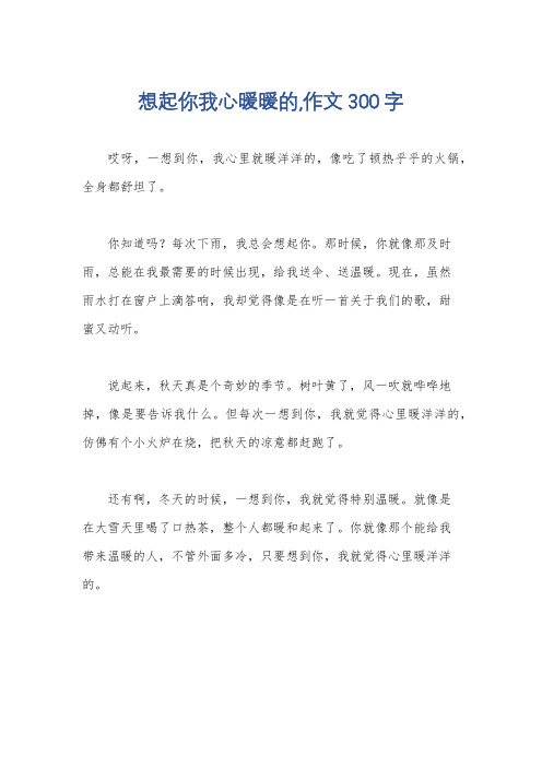 想起你我心暖暖的,作文300字