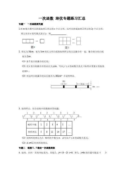 一次函数 培优专题练习汇总