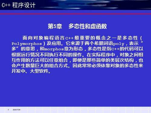 C多态性和虚函数专题学习PPT课件