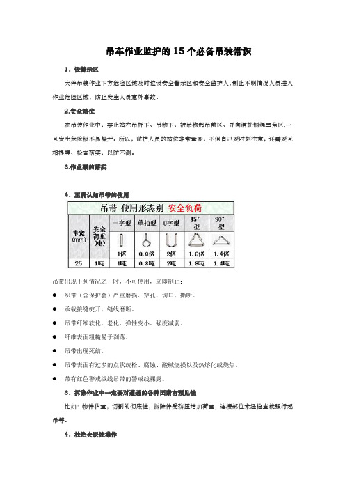 吊车作业人员的15个必备吊装常识