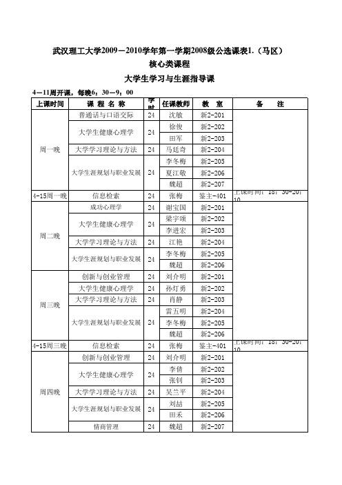 大二上和大一下公选课