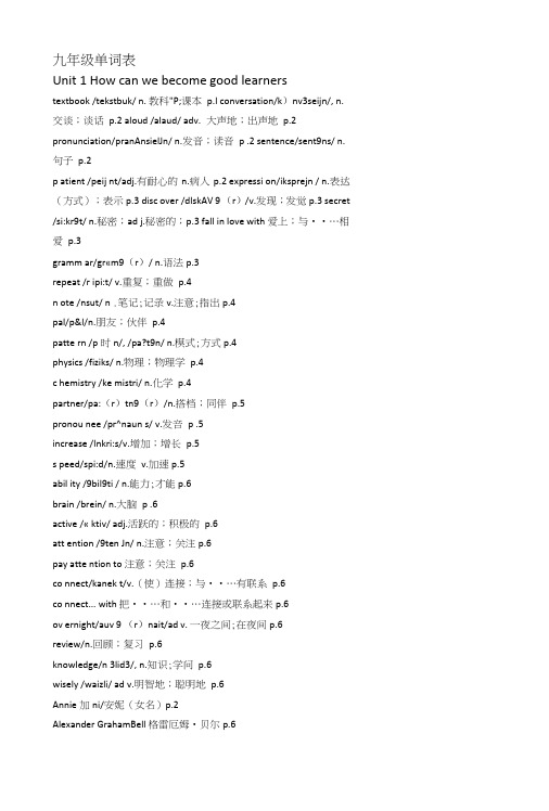 人教版新目标九年级英语全册单词表.doc