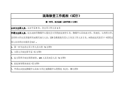 省胸痛中心现场核查工作流程