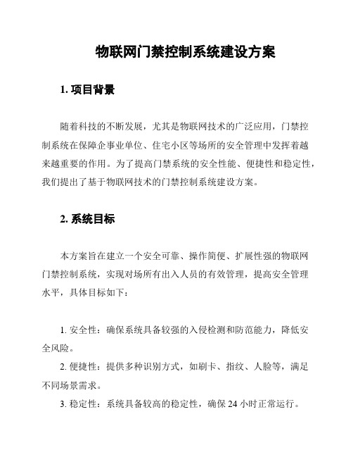 物联网门禁控制系统建设方案