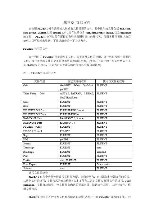 fluent帮助文件第03章 fluent文件的读写