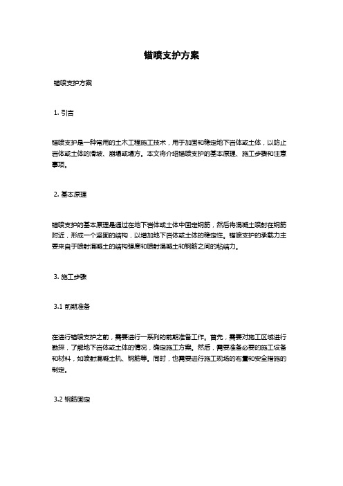 锚喷支护方案