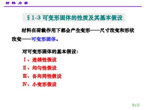 01.3.可变形固体的性质及其基本假设