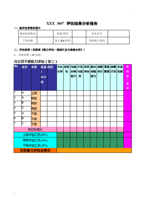 360度评估报告(模板)