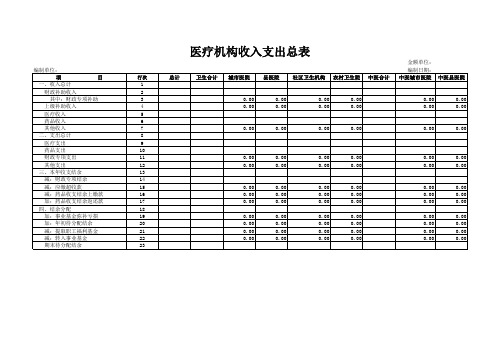 医疗机构收入支出总表