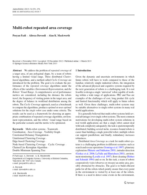 Multi-robot repeated area coverage