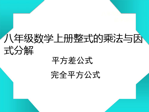 八年级数学上册整式的乘法与因式分解(平方差公式, 完全平方公式)