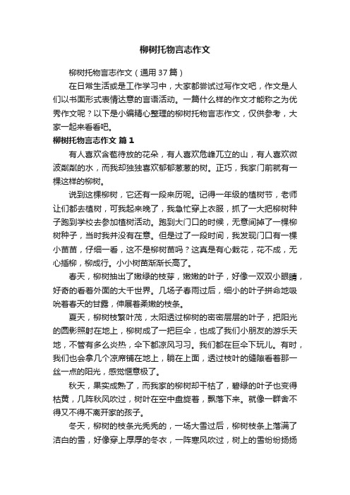 柳树托物言志作文（通用37篇）