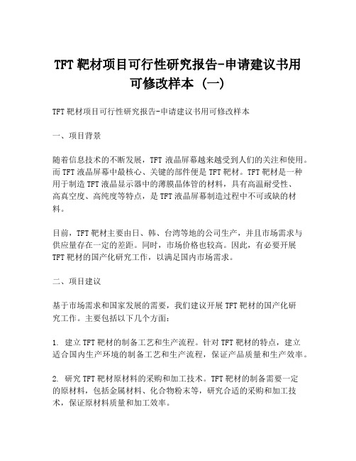 TFT靶材项目可行性研究报告-申请建议书用可修改样本 (一)