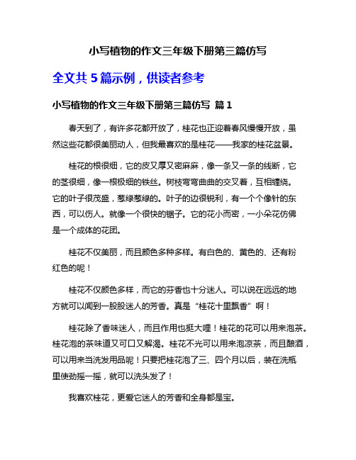 小写植物的作文三年级下册第三篇仿写