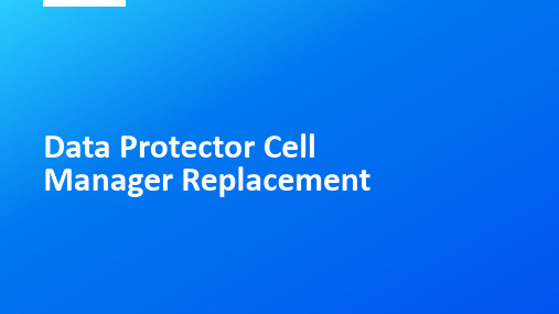 Data Protector Cell Manager 替换指南说明书