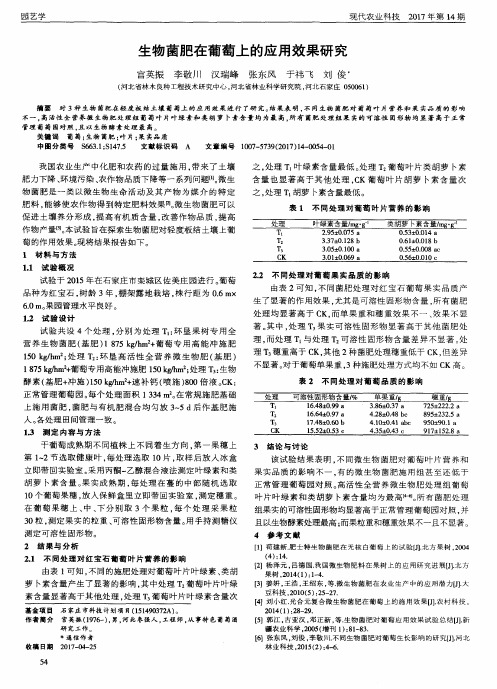 生物菌肥在葡萄上的应用效果研究