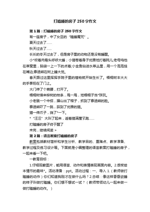 打瞌睡的房子250字作文