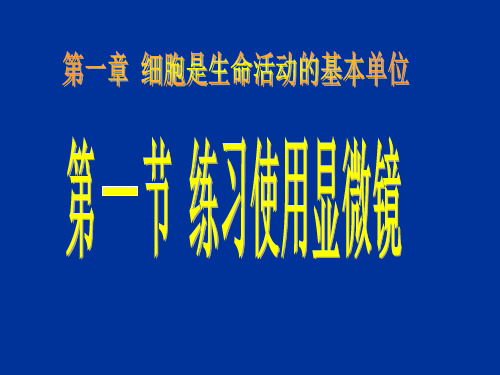 初中生物人教版七年级上册第一节 练习使用显微镜