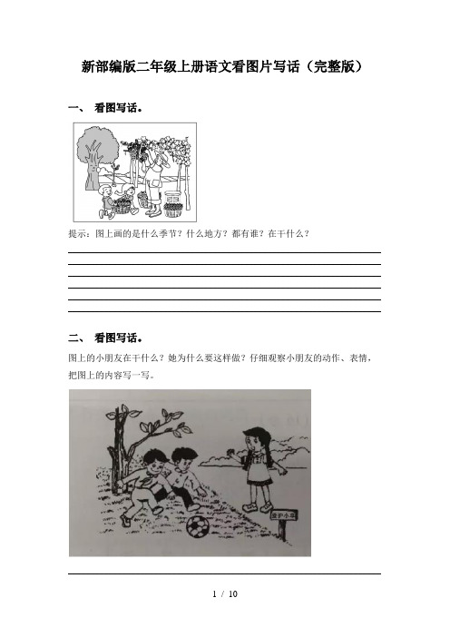 新部编版二年级上册语文看图片写话(完整版)