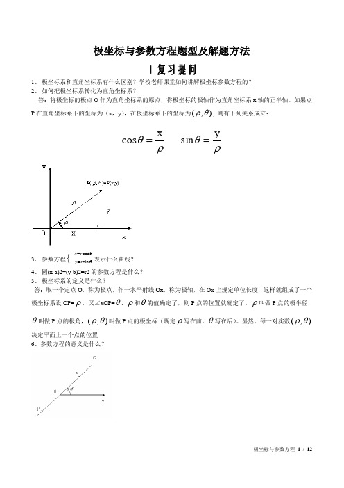 坐标与参数方程题型解题方法