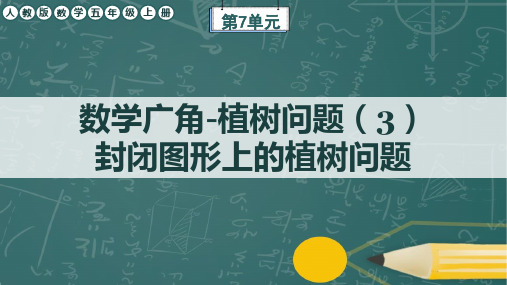 人教版数学五年级上册第7单元《数学广角-植树问题(3)环形植树问题》任务群教学课件