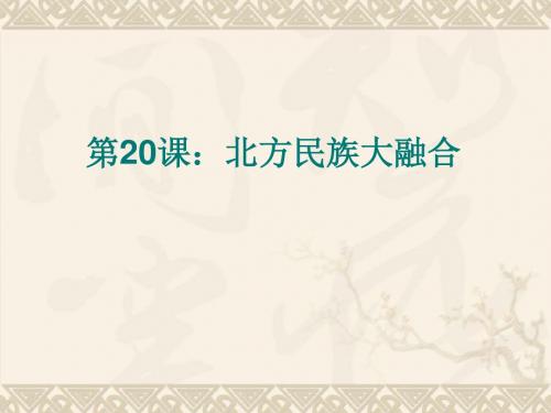 历史：人教版七年级上册 第 20 课 北方民族大融合