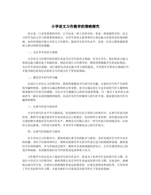 小学语文习作教学的策略探究