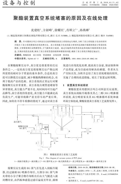 聚酯装置真空系统堵塞的原因及在线处理