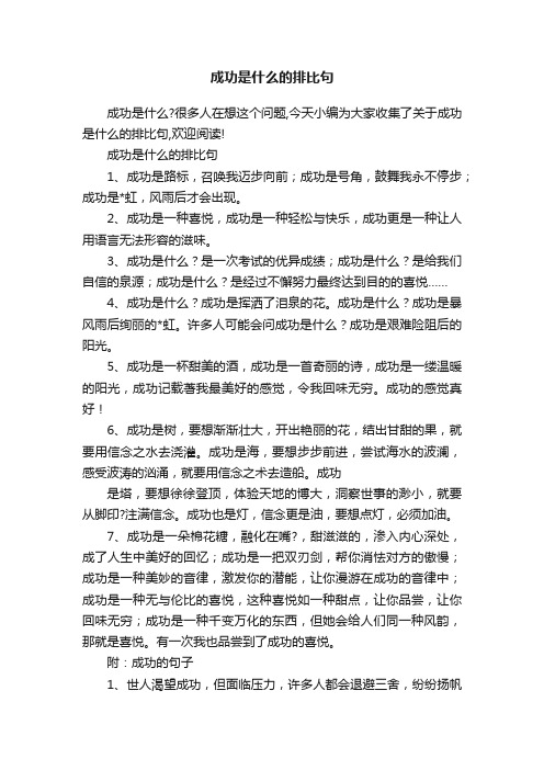 成功是什么的排比句