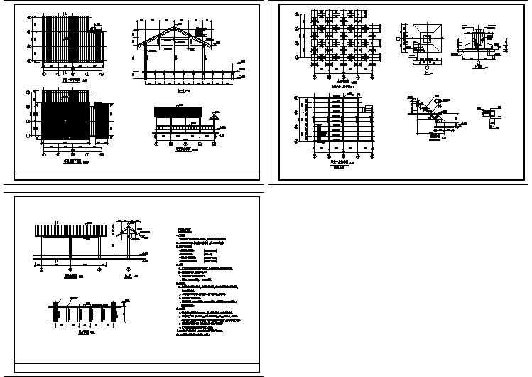 【设计图纸】仿古草堂建筑结构全套图纸(精美CAD图例)