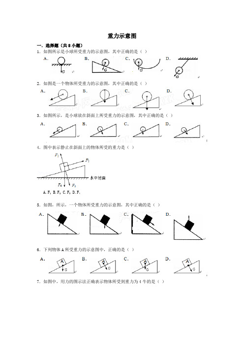 【备战】中考物理专项训练重力示意图(含解析)(2)