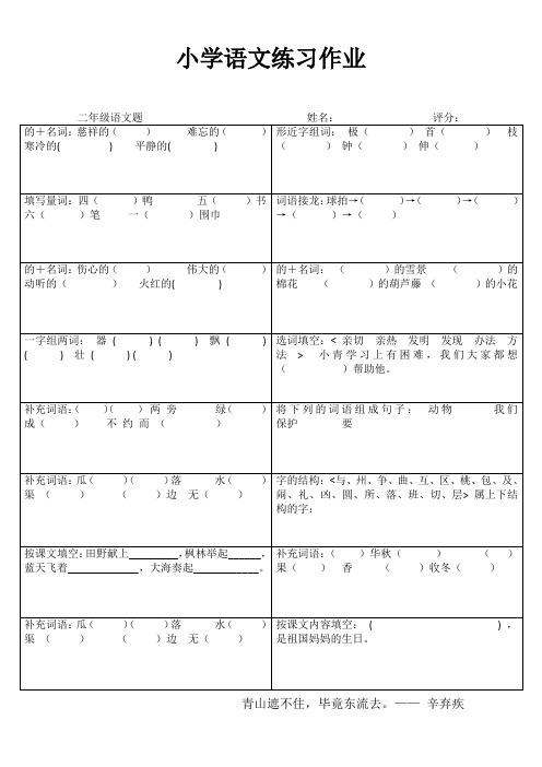 二年级语文随堂精选习题I (100)