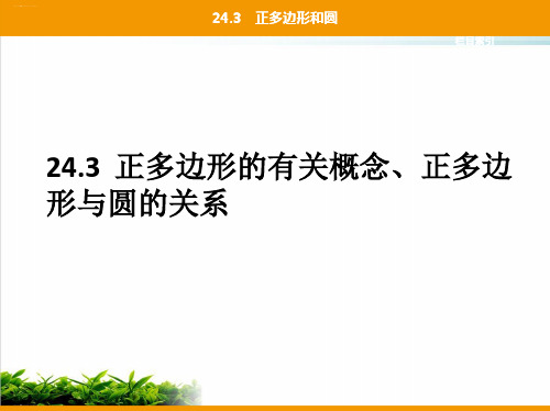 人教版数学九年级上册.正多边形的有关概念、正多边形与圆的关系课件 PPT优秀课件