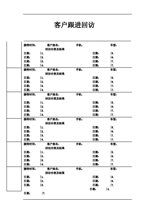 4S店汽车客户信息跟踪表