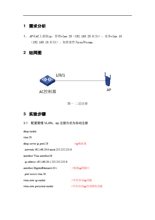 华三FITAP二层自动注册及放射信号V7