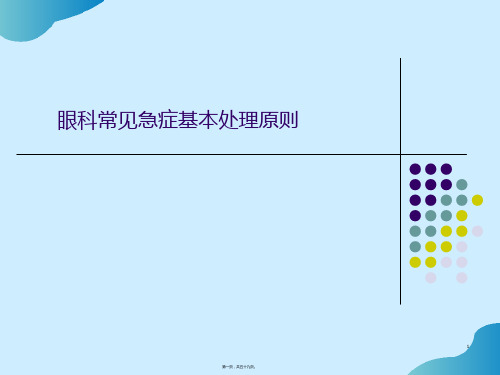 眼科常见急症处理基本原则PPT课件PPT文档