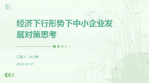 经济下行形势下中小企业发展对策思考